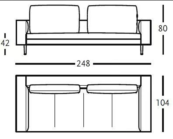 Sofa mit abnehmbarem Bezug Bruce ZANOTTA Fabrik ZANOTTA aus Italien. Foto №5