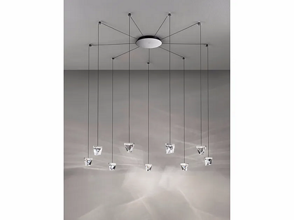 LED Kristallpendelleuchte Tripla 9 Spots Fabbian Fabrik Fabbian aus Italien. Foto №1