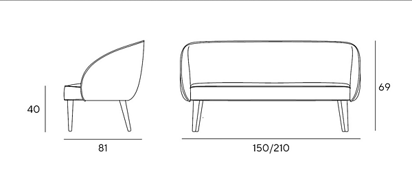 Zweisitzer Ledersofa mit weicher Rückenlehne INNOVA Imbottiti Adam Fabrik Innova Imbottiti aus Italien. Foto №3