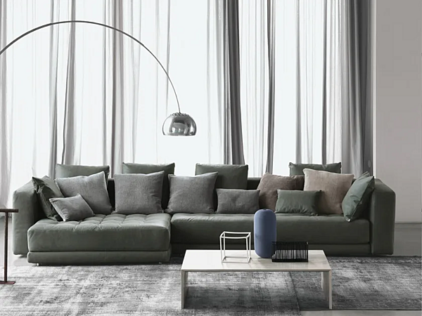 Ecksofa aus Stoff mit weicher Rückenlehne Flou Doze Fabrik Flou aus Italien. Foto №3