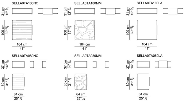 Niedriger quadratischer Couchtisch aus Marmor i 4 Mariani Sella Fabrik i 4 Mariani aus Italien. Foto №3