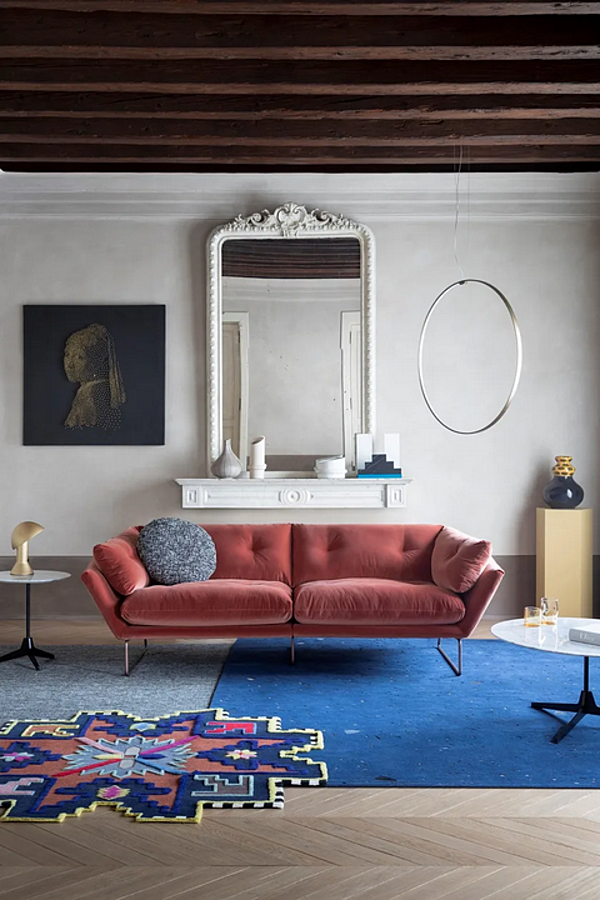 Dreisitzer Sofa mit Stoffbezug und Schlittenbasis Saba New York Suite Fabrik SABA aus Italien. Foto №10
