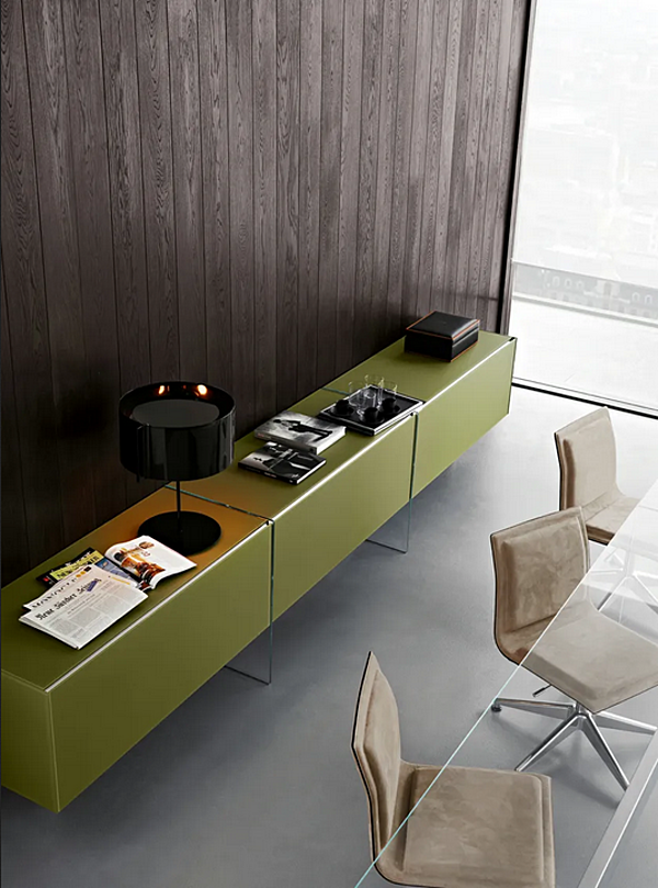 Glas Sideboard Büroschrank Gallotti&Radice Air Unit Fabrik Gallotti & Radice aus Italien. Foto №7