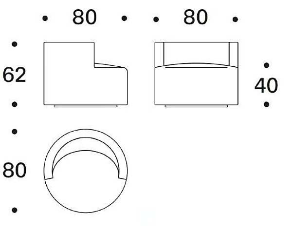 Drehstuhl mit Stoffbezug und Armlehnen Saba Chance Fabrik SABA aus Italien. Foto №5
