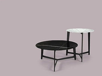 Runder Couchtisch aus Marmor für das Wohnzimmer Borzalino Bseries B160, B161 Fabrik Borzalino aus Italien