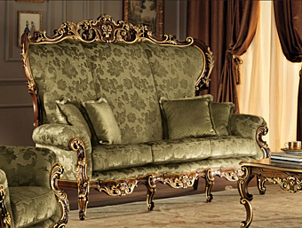 Drei-Sitzer Sofa mit hoher Rückenlehne aus Stoff Modenese Luxury Interiors 11420 Drei-Sitzer Sofa mit hoher Rückenlehne aus Stoff Modenese Luxury Interiors 11420 Fabrik MODENESE GASTONE aus Italien