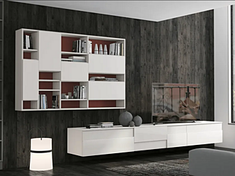 Wandmontierter Stauraum aus Holz LUBE CUCINE Creativa Living A