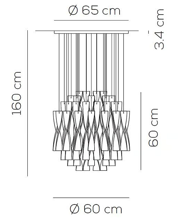 Pendelleuchte aus Murano-Glas AXOLIGHT Aura SP AURA 45, SPAURA60 Fabrik Axolight aus Italien. Foto №10