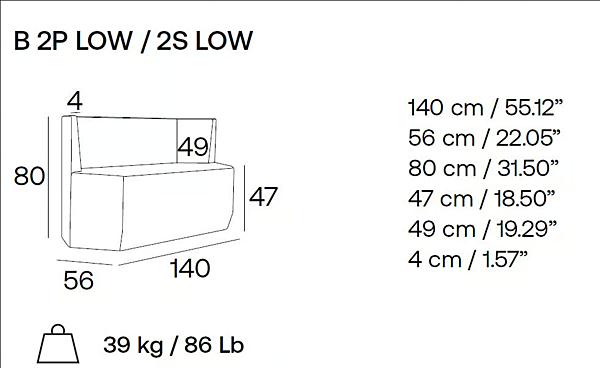 Zweisitzer Sofa aus Stoff mit gepolsterter Rückenlehne Adrenalina Tigram B IMB1050116 Fabrik ADRENALINA aus Italien. Foto №4