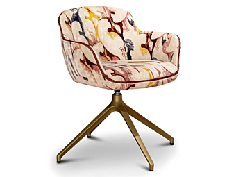 Drehstuhl mit viersternfuß aus Samt Kowloon B FORMITALIA KOWLOON-B-Armchair-A